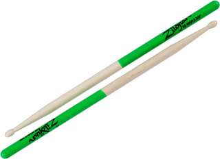 Zildjian Drum Sticks 5B MAPLE Green DIP Drumsticks 3PR  