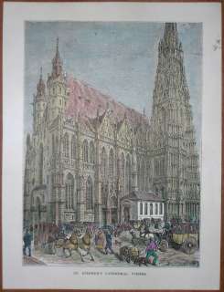 1883 print ST. STEPHENS CATHEDRAL, VIENNA  