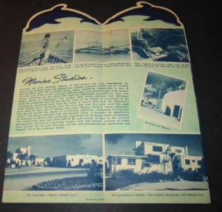 Old c.1940s MARINE STUDIOS Marineland FLORIDA Brochure  