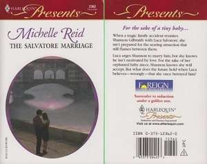 The Salvatore Marriage By Michelle Reid   Harlequin  