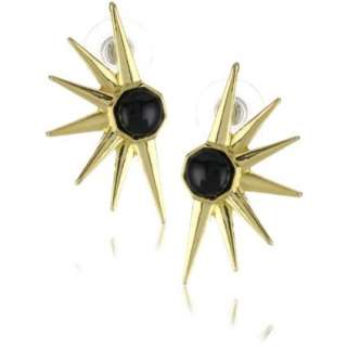 House of Harlow 1960 Black Cabochon Star Earrings   designer shoes 