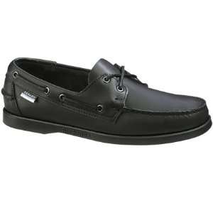  Mens Sebago Docksides 2 Eye Black w/ Black Sole 