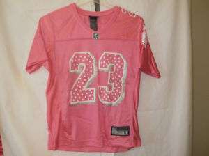 Miami Dolphins Brown #23 Womens Hot Pink Jersey New Lg.  