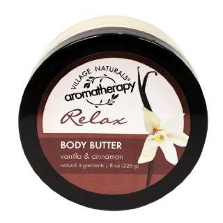 Village Naturals Aromatherapy Relax Body Butter, Vanilla and Cinnamon 