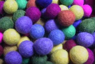 Handmade felted balls/beads~ Assorted Colors~2 cm ~ #50  