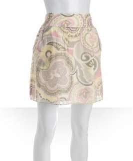 Campaigne light grey silk cotton Lea skirt  