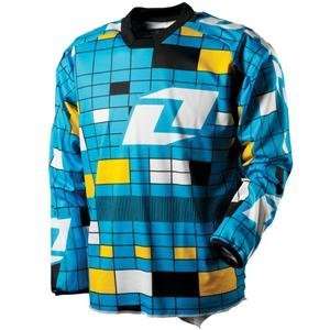    One Industries Carbon Test Pattern Jersey   Small/Cyan Automotive