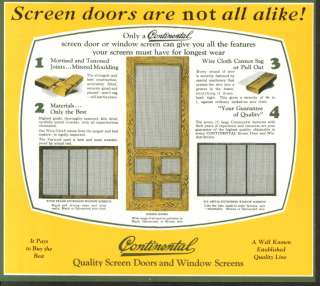 Continental Screens & Screen Doors folder 1920s  