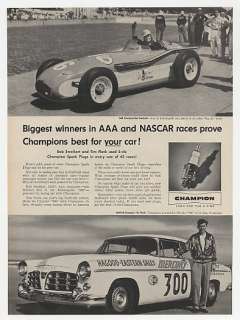 1956 AAA Bob Sweikert NASCAR Tim Flock Champion Photo Print Ad  
