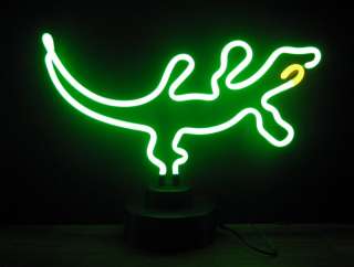 Gecko Lizard Neon sign wall table lamp open  
