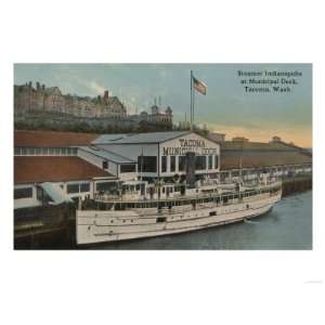   Municipal Dock with Steamer Giclee Poster Print, 24x32