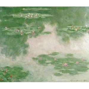 Monet 42W by 35.5H  Nympheas, Water Landscape, 1907 CANVAS Edge 