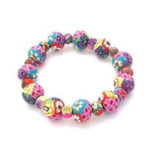 Large Bead Bracelet All Clay