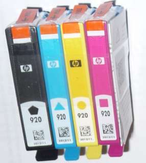 GENUINE HP 920 Ink 4 color Cartridges 6000 6500 7000  
