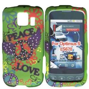 Love & Peace Green LG Optimus S, U, V LS670 Sprint, Virgin Mobile, U.S 