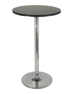 Spectrum 24 inch Round Pub Table in Black with Chrome  