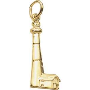   Rembrandt Charms Tybee Lighthouse Charm, Gold Plated Silver Jewelry