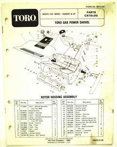 Toro Gas Power Shovel Parts Manual Model 38350  