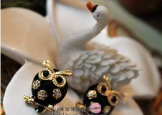 ea163 cute black owl earrings fashion for xmas girls gift  