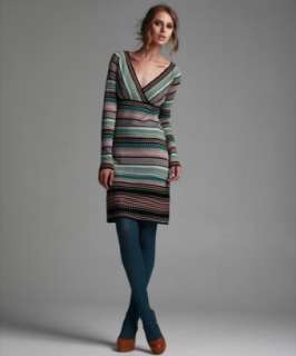 Missoni black dot stripe wool blend empire waist dress   up 