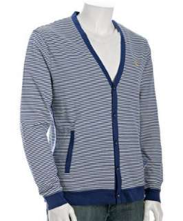 Original Penguin blue striped cotton button front cardigan   
