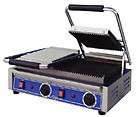 Globe GPGDUE10 Double Panini Grill 20 x 10 Grooved