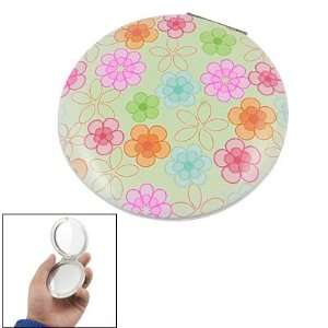   Sided Foldable Flower Print Cosmetic Mirror