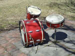 1950s RED SPARKLE VINTAGE PEARL DRUM SET   Attic Find  