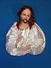   HEART OF JESUS HAND PAINTED WALL PLAQUE PEARL FINISH LARGE SIZE ITALY