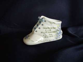 Personalized Hand Painted Boys Porcelain Baby Shoe  