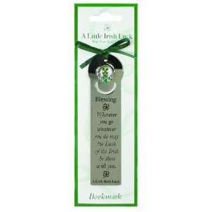   Leaf Clover And Claddagh With Blessing Metal Bookmark