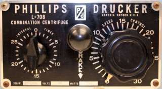 Phillips Drucker L 708 Combination Centrifuge w/ Rotor  