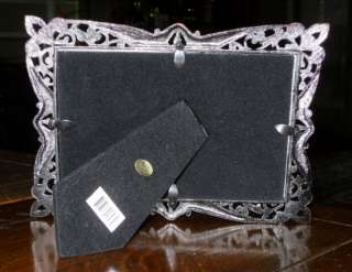 Solid Pewter Copper PICTURE FRAME ENAMEL CRYSTALS GREEN  