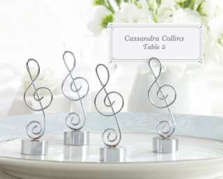   Silver Finish Music Note Place Card/Photo Holder Wedding Favors  
