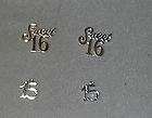 48 PCS OF SWEET 16 GOLD PLASTIC CHARMS
