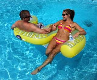 New Fiji Lounge 2 Person Swimming Pool Float Raft Chair  