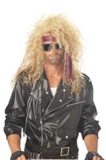 Heavy Metal Rocker Halloween Costume Wig   Blonde  