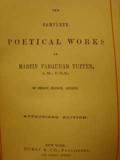 TUPPER Poetical Works ART NOUVEAU BINDING Poetry  