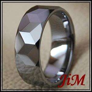 Mens Tungsten Carbide Ring Titanium Color Princess Cut Bridal Jewelry 