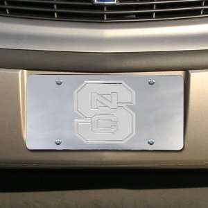   North Carolina State Wolfpack Silver Mirrored Team Logo License Plate