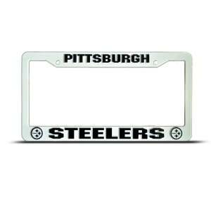 Official NFL Football Pittsburgh Steelers White Auto, Truck License 
