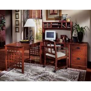   Oak 4 Piece Home Office Strickly Mission Dark Oak Collection Home