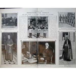   1908 Vatican Valet Pope Guard Mantle Wearer Police Men
