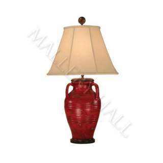 Unique Italian Red and Gold Pottery Lamp with 18 Shade   Your Dreams 