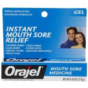 Orajel Mouth Sore Pain Relief Medicine Gel 0.42 oz (Quantity of 4)