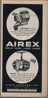 Original 1959 Vintage Ad Airex Eldorado and Spinster Fishing Reels .