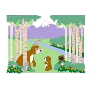    Bears & Butterflies Paint By Number Wall Mural 