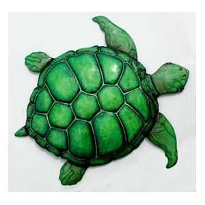  Green Sea Turtle   Hand Painted Metal Wall Art   24
