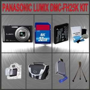  Panasonic DMC FH25K 16.1MP Digital Camera + Huge 