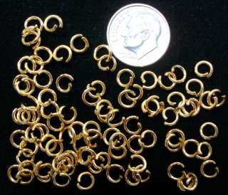 5mm Gold Plated heavy gauge jump rings 100pcs FPJ027  